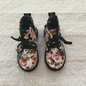 Comfy Kids flower printed cotton ankle boots